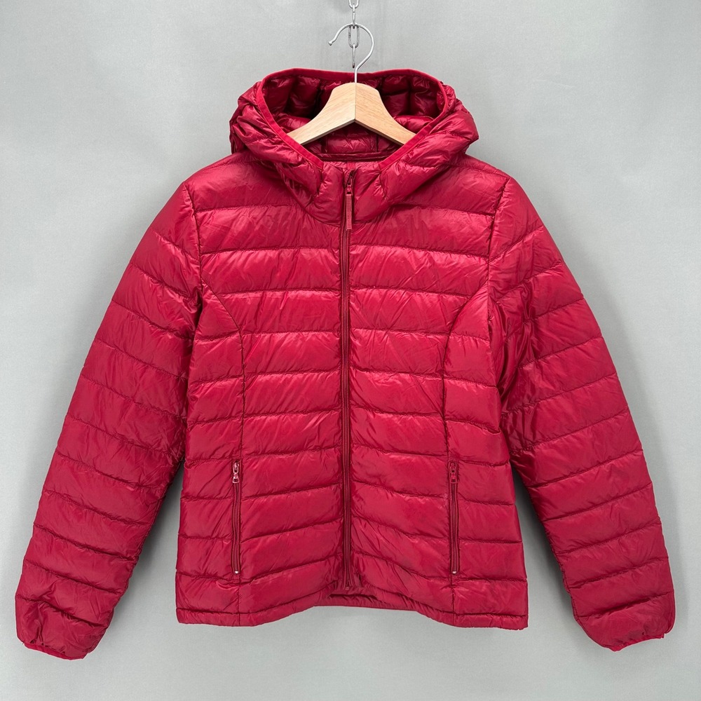 Tna Botanie Super Light Packable Puffer Jacket Red Size M Down Filled Hooded